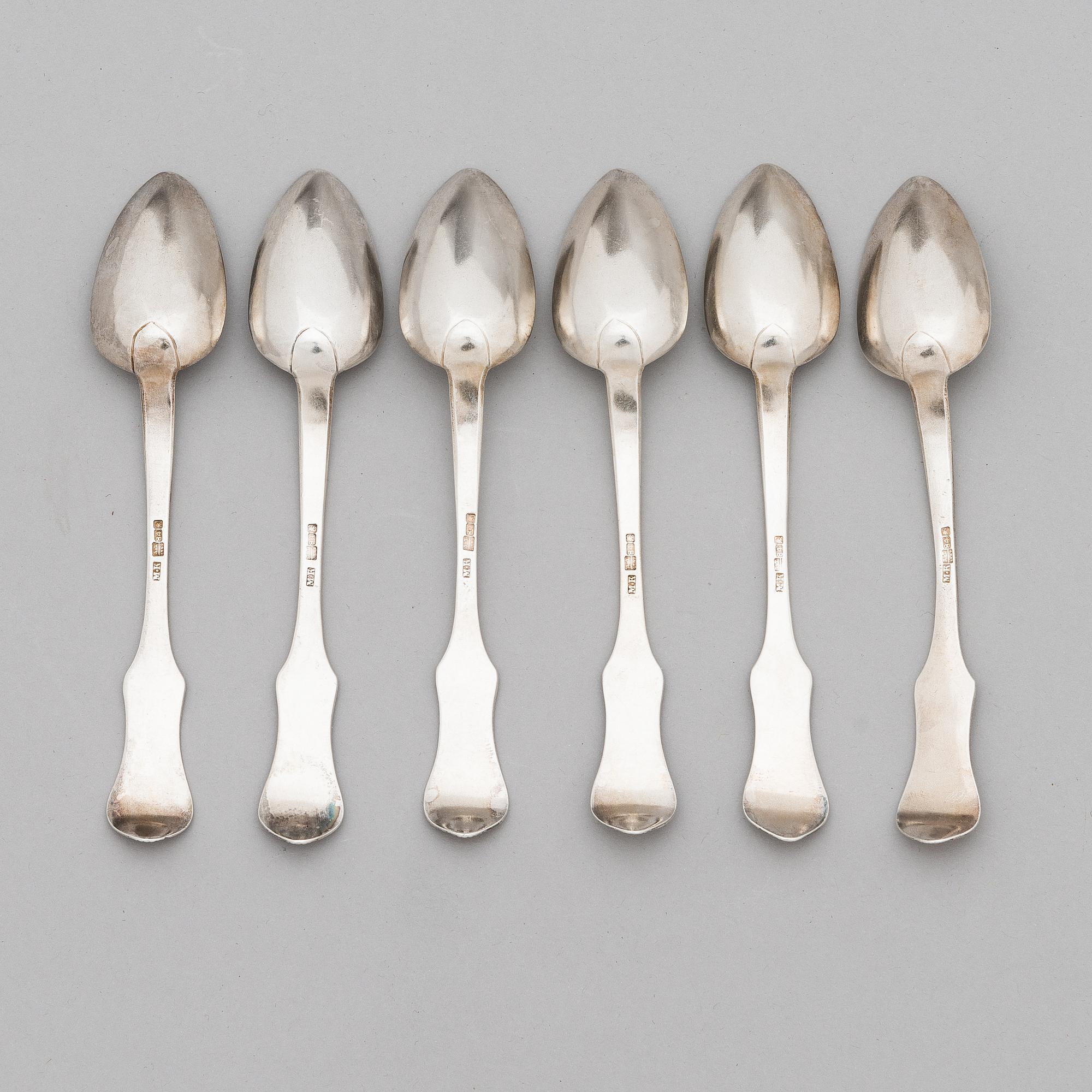 Skedar, 6 st, silver, S:t Petersburg 1842.