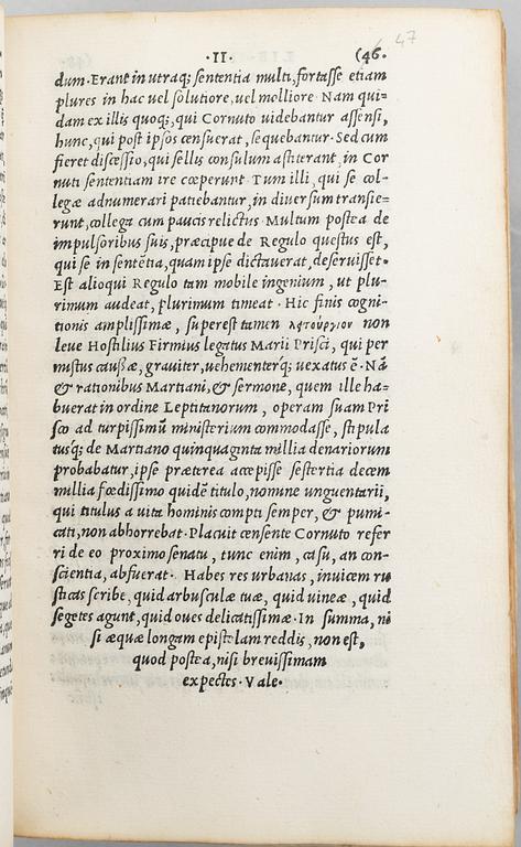 Editio princeps of all Pliny's ten books of letters, Aldus Manutius 1508.