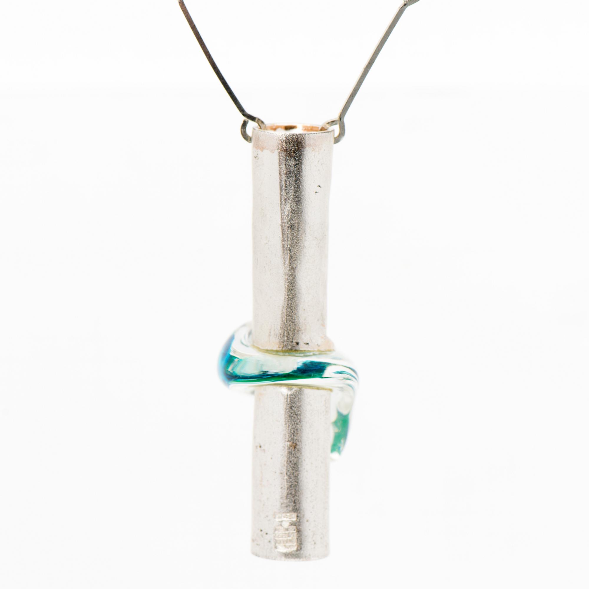 BJÖRN WECKSTRÖM, HALSSMYCKE, "Ishjärtat", akryl, silver. Lapponia 1971.