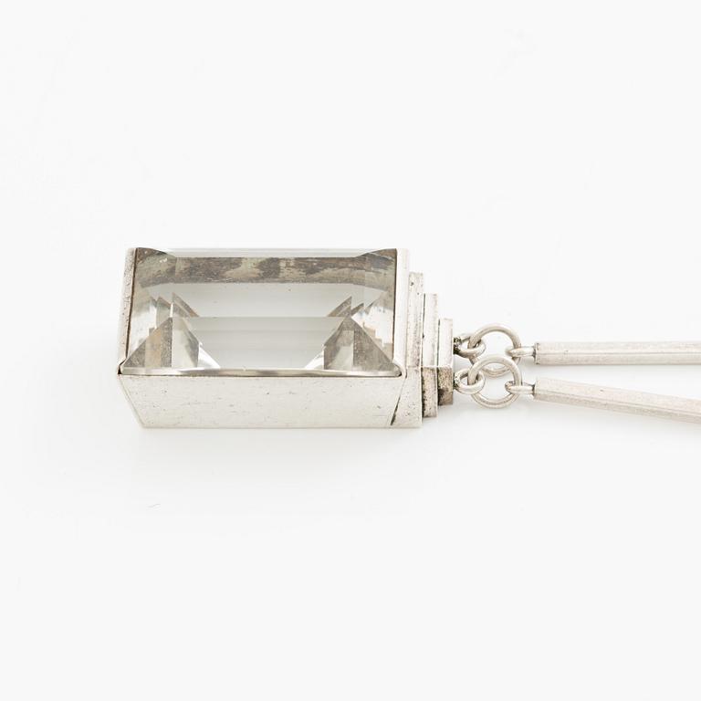 Wiwen Nilsson, a necklace, sterling silver with step-cut rock crystal, Lund 1942.