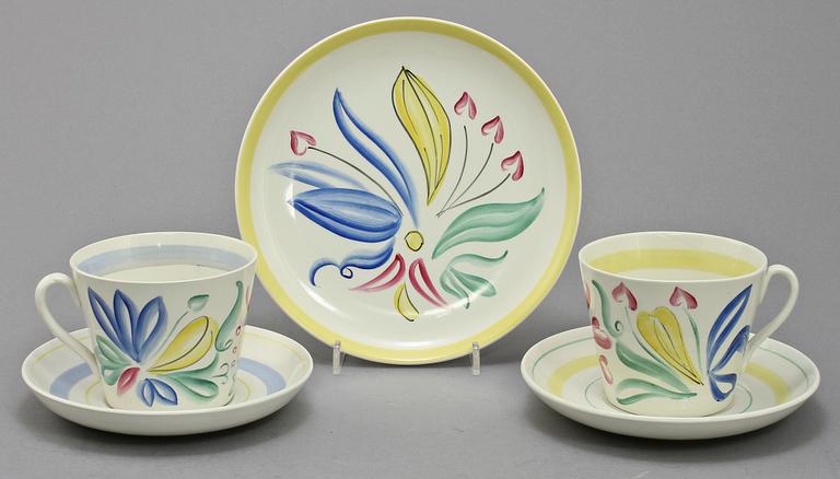 SERVISDELAR, 24 st, flintgods, "Tropik", design Arthur Percy, dekor Lillemor Mannerheim, Gefle, 1950/60-tal.