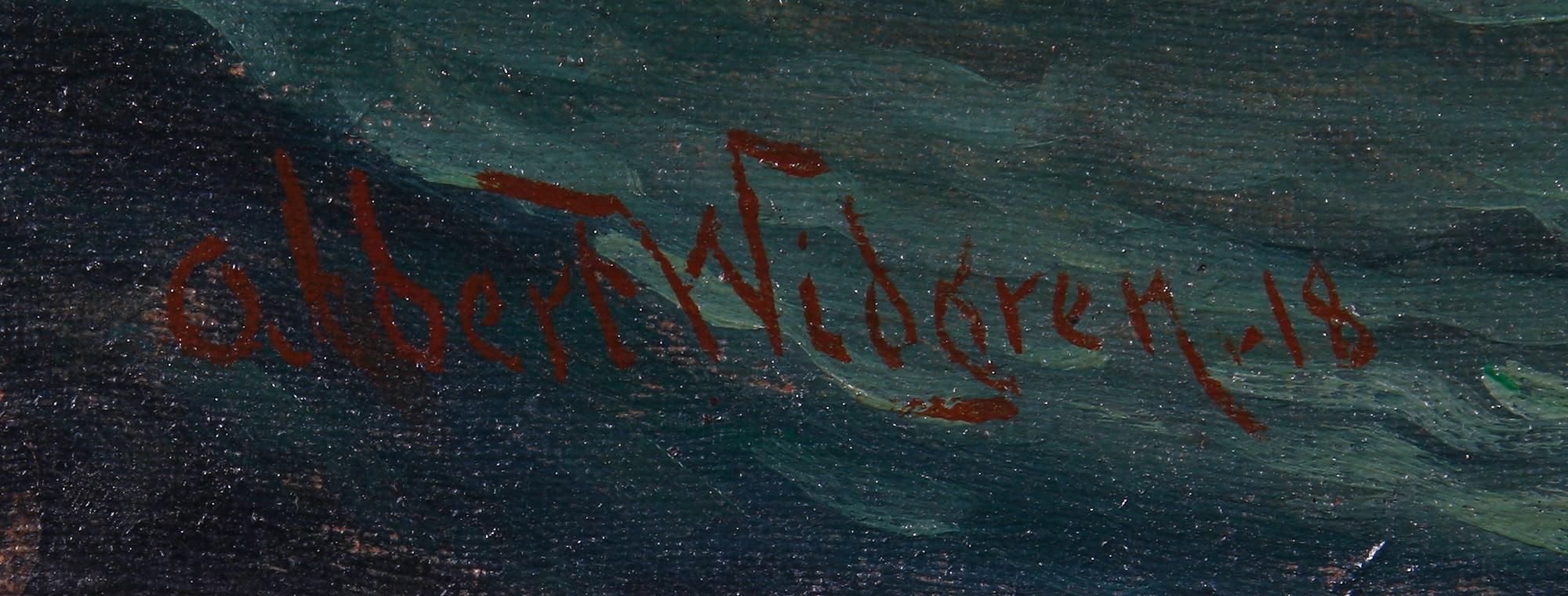 OKÄND KONSTNÄR. Olja på duk, sign o dat Albert Widgren -18.