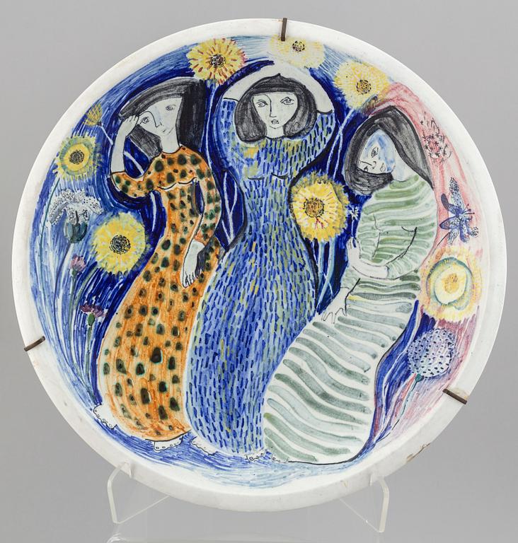 RÖRSTRAND, a set of 4 stoneware dishes, Carl-Harry Stålhane, Oskar Dahl, Sylvia Leuchovius, Sweden mid 20th century.