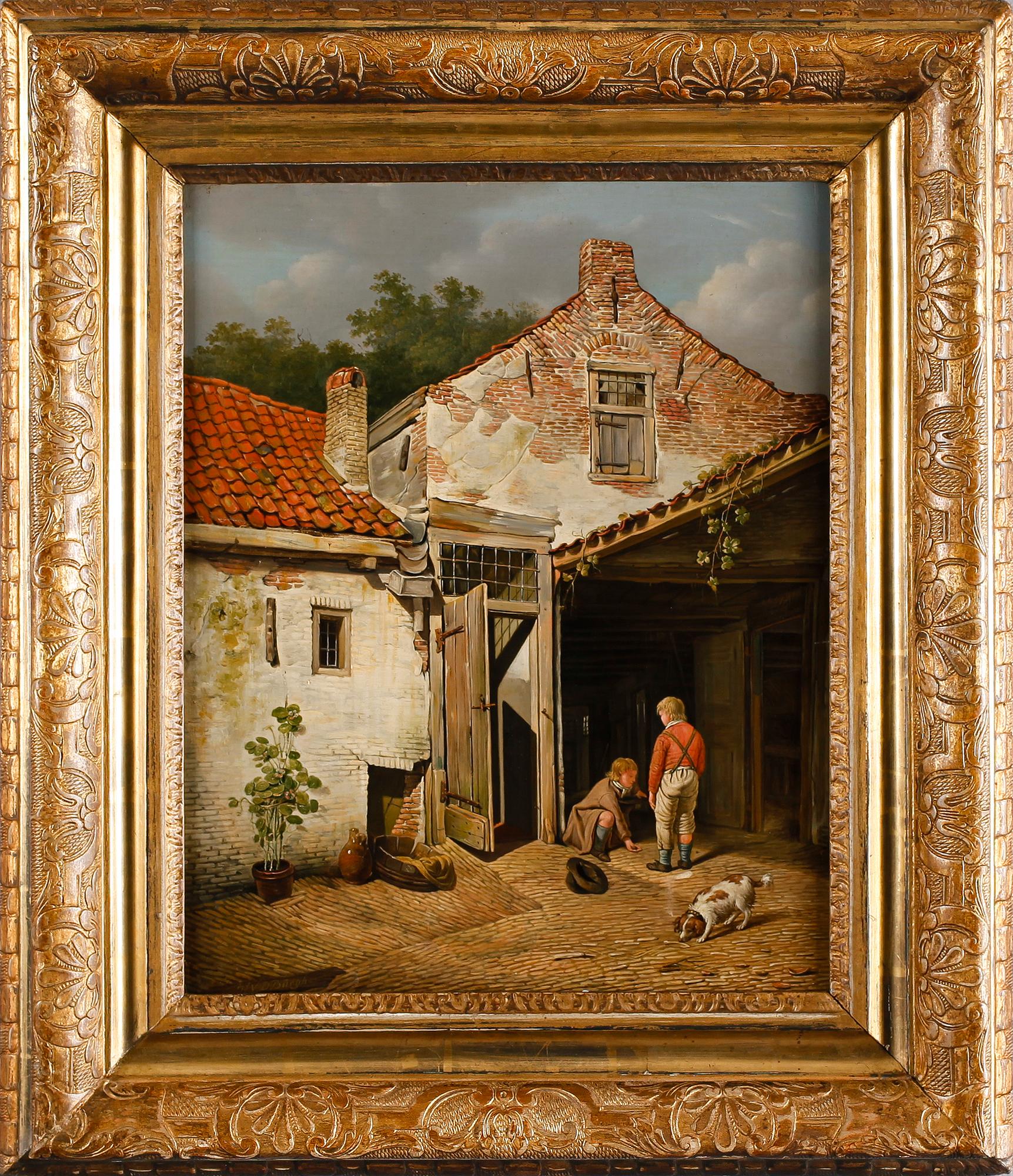 HENDRICK VAN DER BURGH, olja på pannå, signerad.