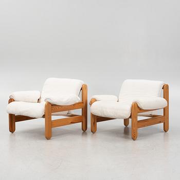 A pair of pinewood easy chairs from Ikea, 1970s/80s.