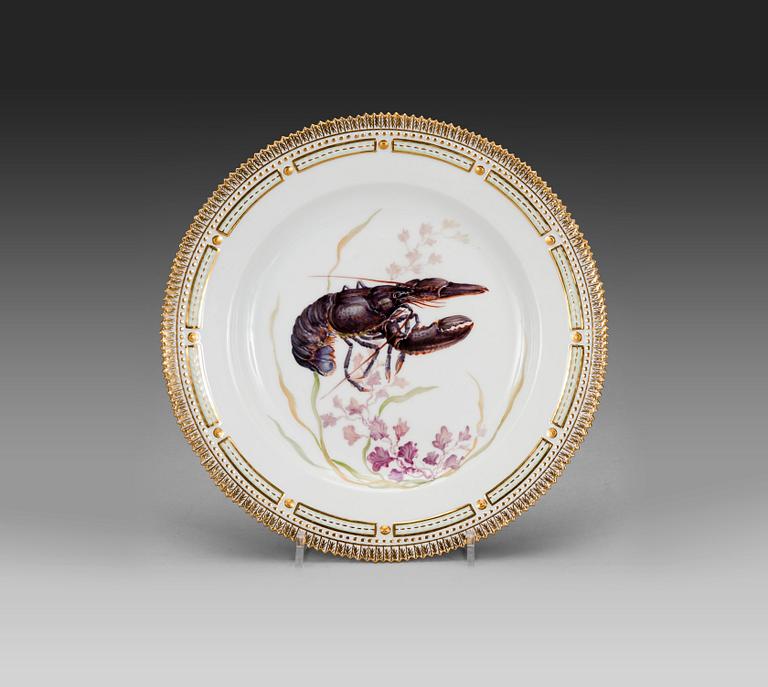 A DISH, porcelain "Flora Danica", Royal Copenhagen 1962.