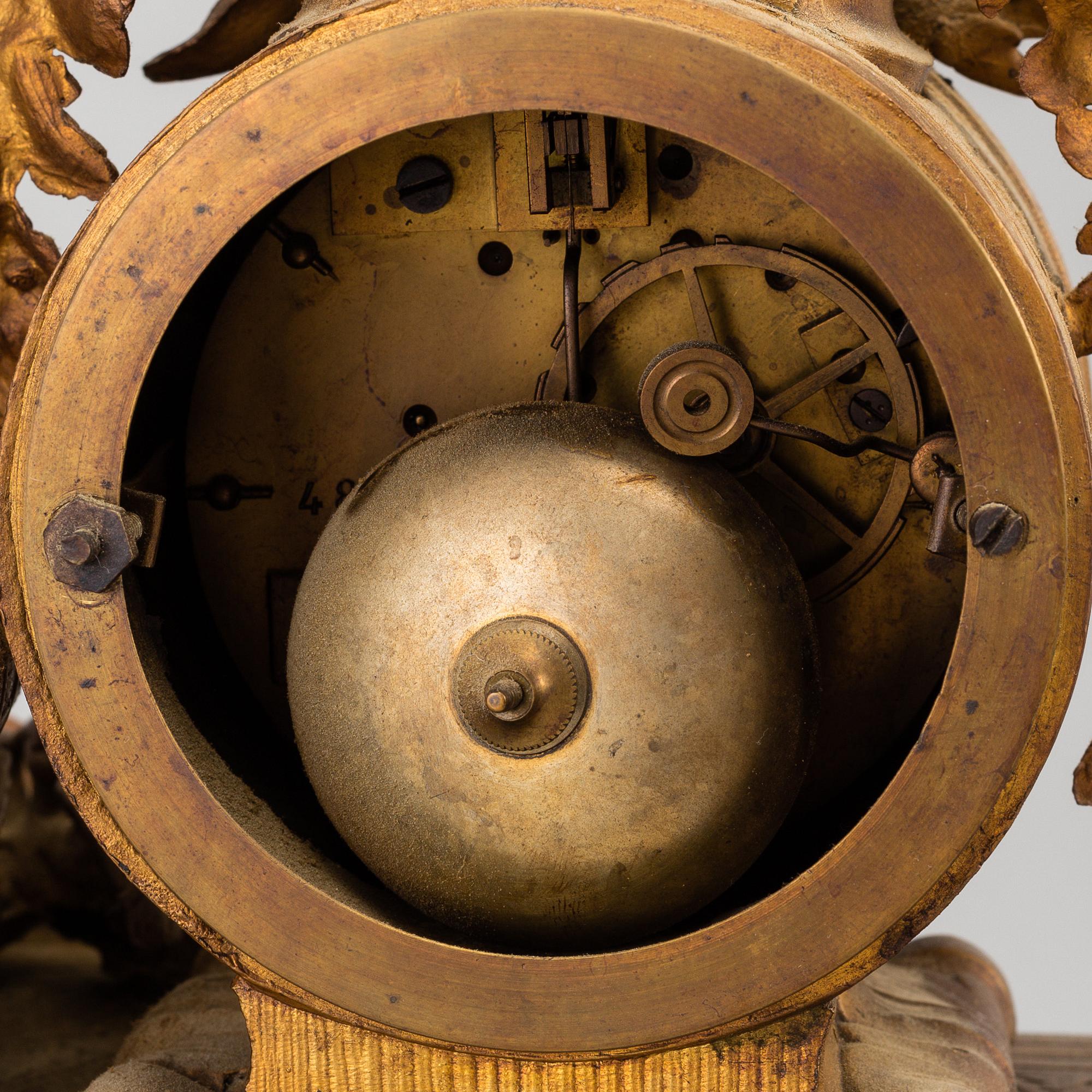 A  French 19th century mantle clock in Louis-XVI style.