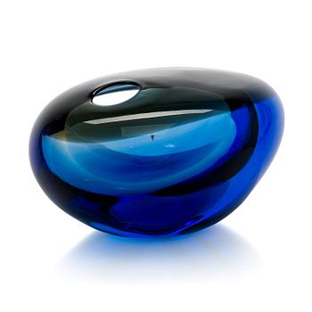 Timo Sarpaneva, glasskulptur, "Black bird", signerad Timo Sarpaneva 1997. Notsjö glasbruk.