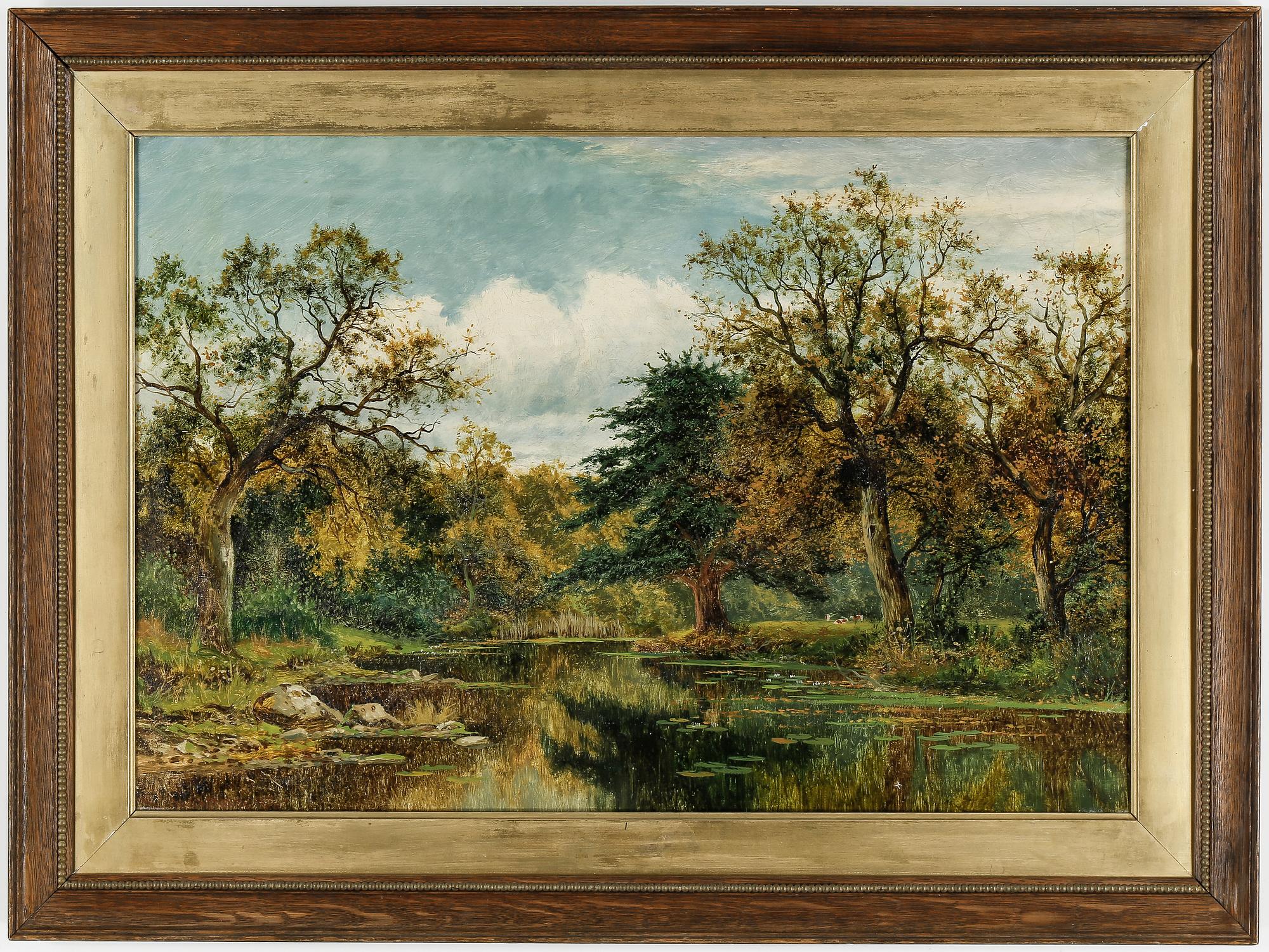 OKÄND KONSTNÄR, olja på duk. Otydligt signerad och daterad -83 (1883). Möjligen signerad Hickman.