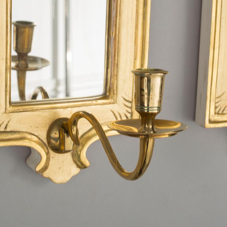 A pair of 'Regnaholm' mirror wall sconse from IKEA, 1990's.