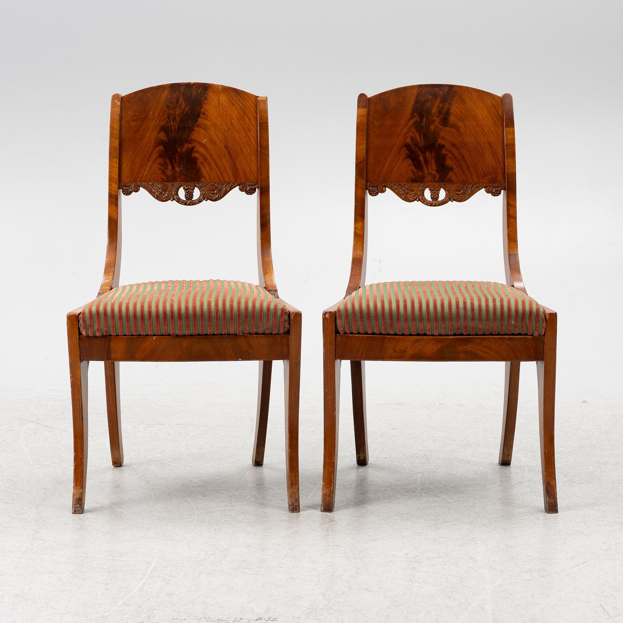 Chairs, a pair, Empire, Russia/Baltic region, first half of the 19th century.