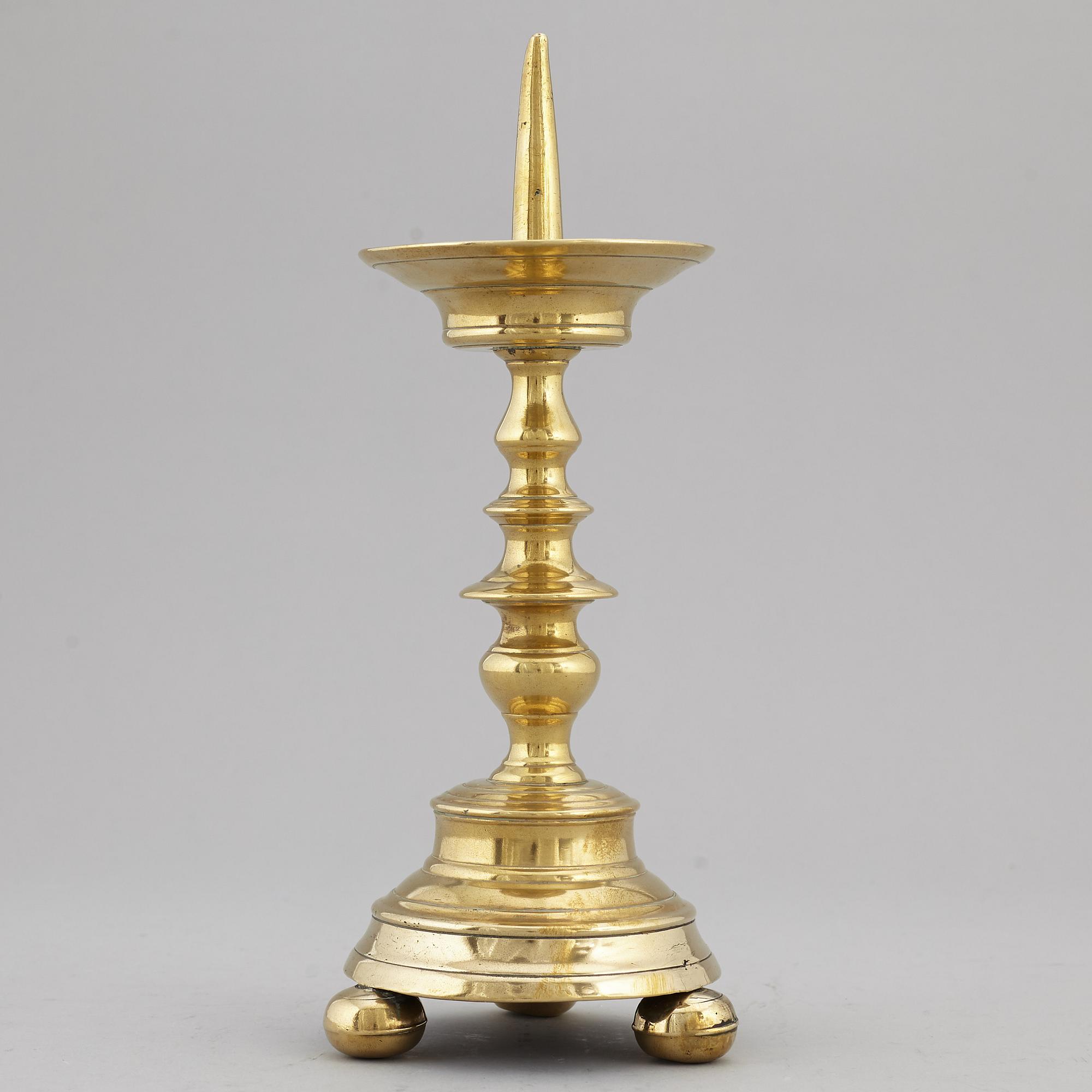LJUSSTAKE, brons, troligen Holland, 1500-tal.