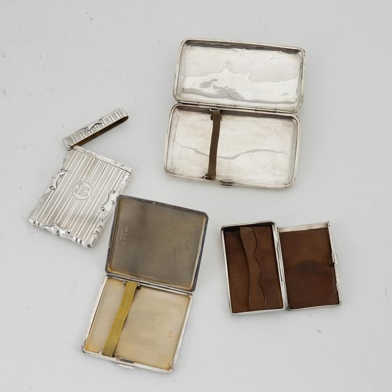 Cases, 3 pcs, silver, England, including Walker & Hall, Birmingham 1951.