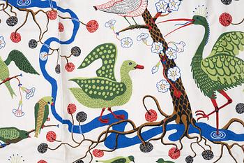 Josef Frank, a pair of 'Gröna Fåglar', (Green Birds) curtains, Svenskt Tenn.