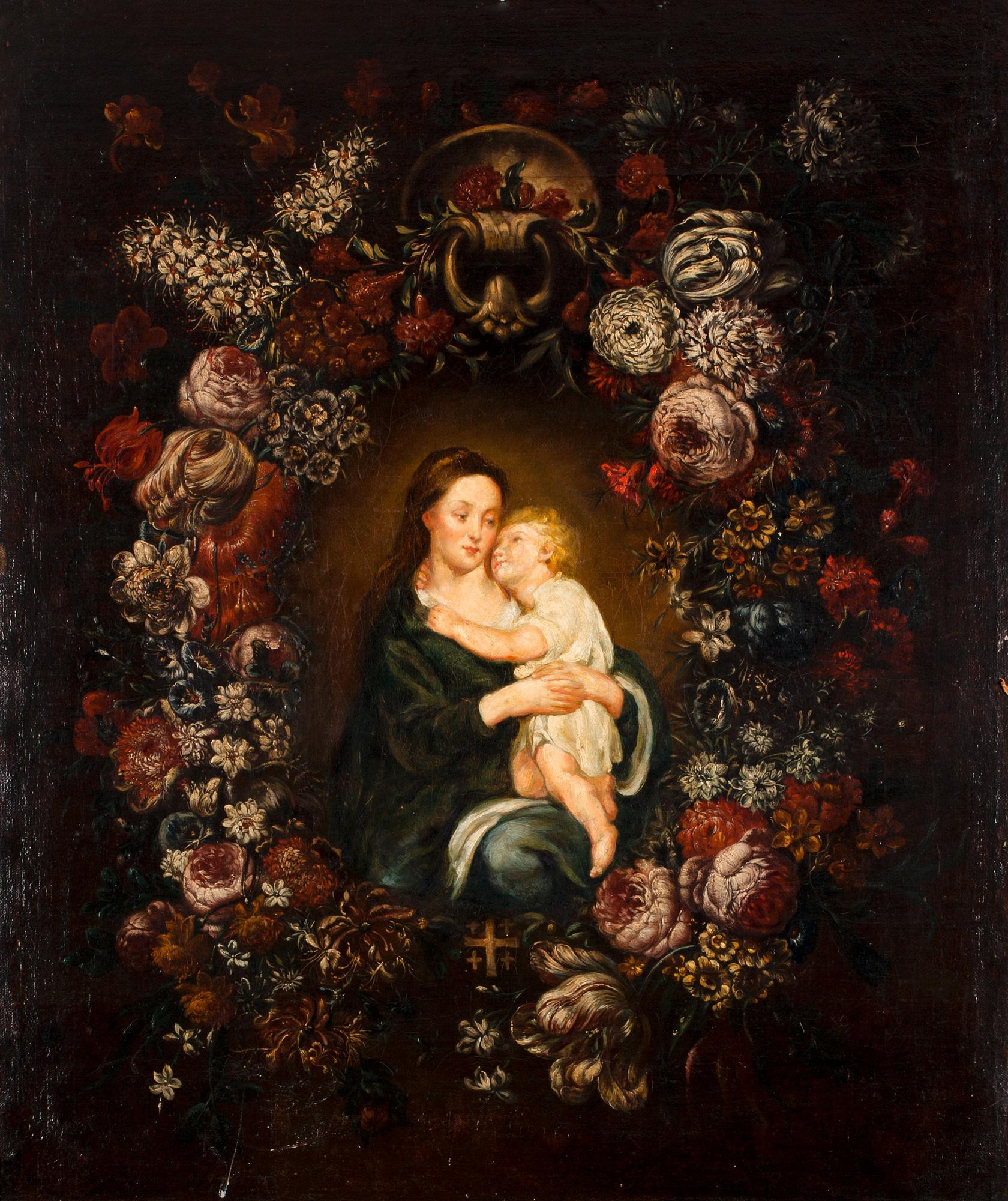 Daniel Seghers Follower of, MOTHER AND CHILD.