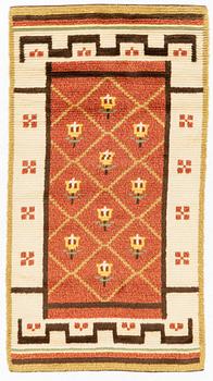 A rya (knotted pile) rug 201 x 107 cm.