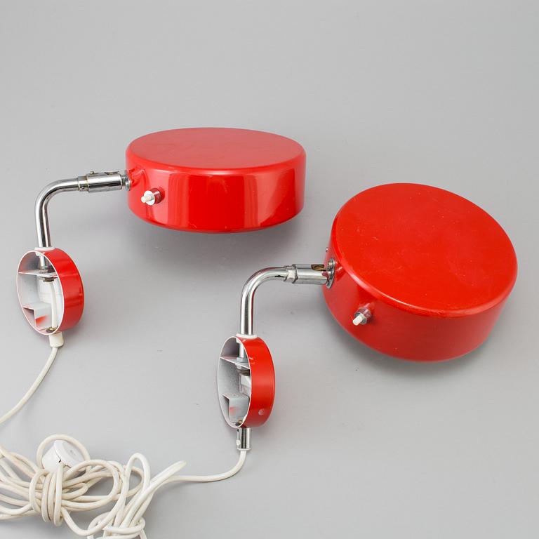 VÄGGLAMPOR, ett par, Ateljé Lyktan, Åhus, 1060/70-tal.