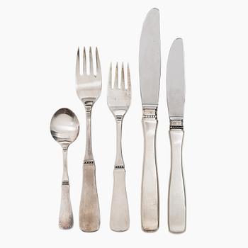 Eric Löfman, Bestickuppsättning, 15 delar, silver, modell "Uppsala", MEMA, Lidköping 1975-1994.