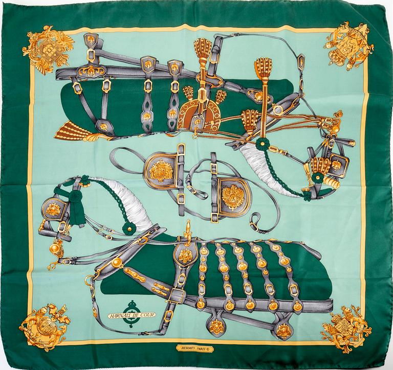 Hermès samt Salvatore  Ferragamo, 2 st scarfsar, 1900-talets andra hälft.