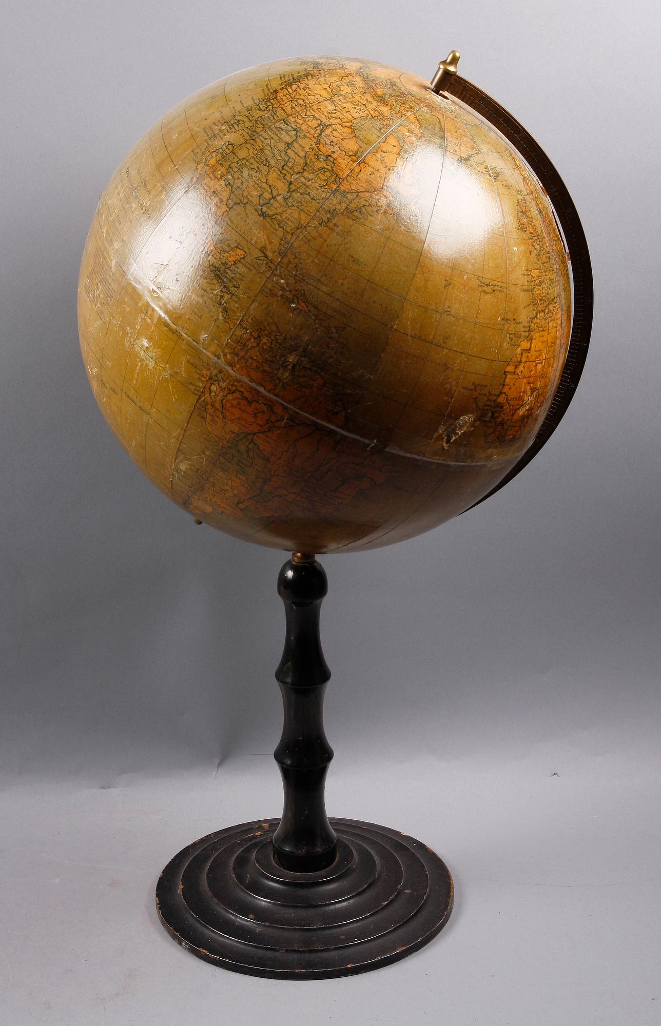 JORDGLOB, Prof dr Krauses Handels och Samfärdsglob, Tyskland, tidigt 1900-tal.