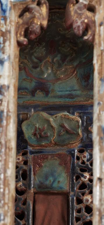 A large glazed shrine, presumably Ming dynasty.