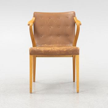 Axel Larsson, karmstol, modell "1208", Svenska Möbelfabrikerna Bodafors, 1940-tal.