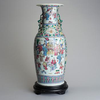 A 20th century chinese polychrome glaze porcelain floor vase.