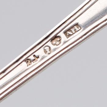 SÅSSLEVAR, 1 par samt STRÖSKED, silver, svenska stämplar, 1800-tal. Vikt ca.
