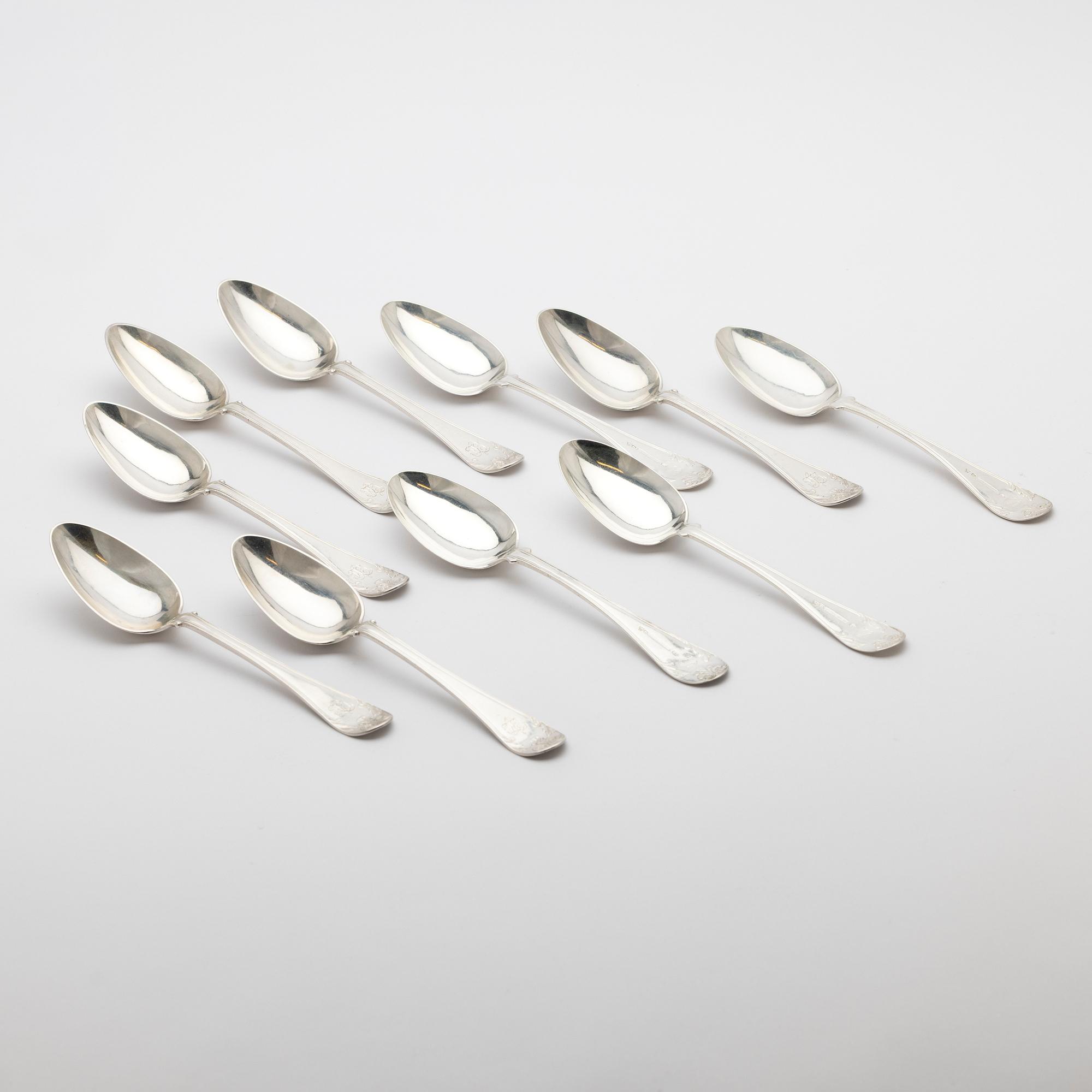 Matskedar, 10 st, silver, 1857.