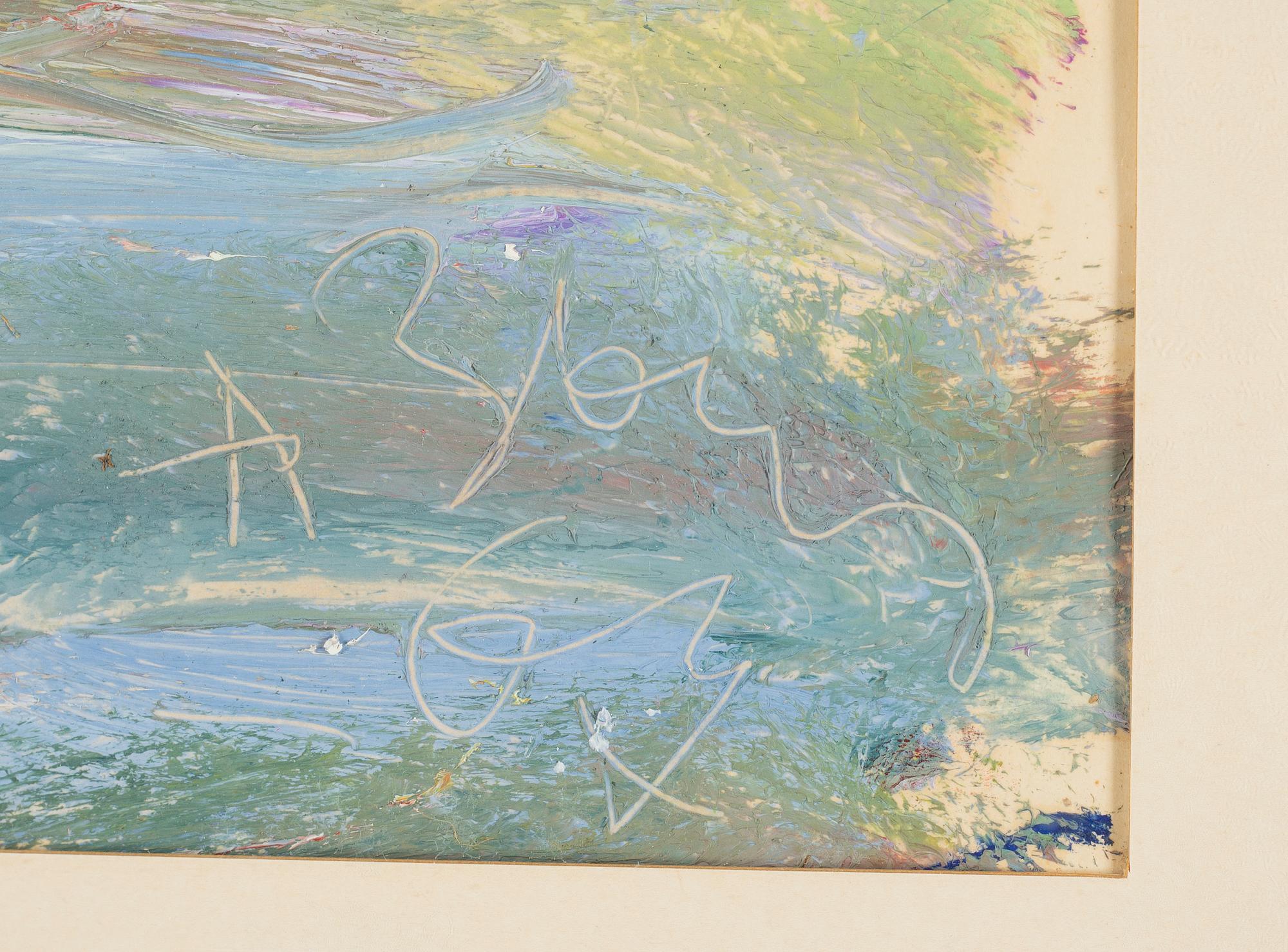 ANATOLE ZVEREV, oil on paer, signed with initials in cyrillic AZ and dated 67.