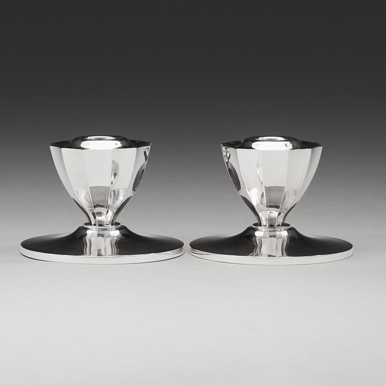 FLAVIA, a pair of silver candlesticks, Stockholm 1955.