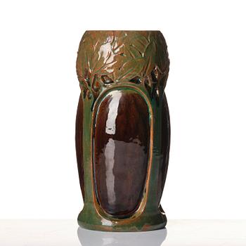 Hilma Persson-Hjelm, a glazed earthenware art nouveau vase, executed in her own studio, 1910. No 1173.