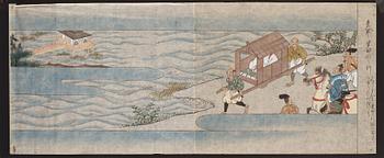 A set of four Japanese paintings by anonymous artist, Japan, 19th Century.