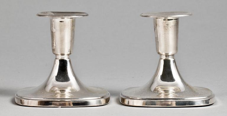 LJUSSTAKAR, 2 par, silver, bl.a. Tore Eldh. 1900-tal.