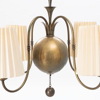 Elis Bergh, a brass ceiling lamp, C.G. Hallberg, Sweden, 1920s.