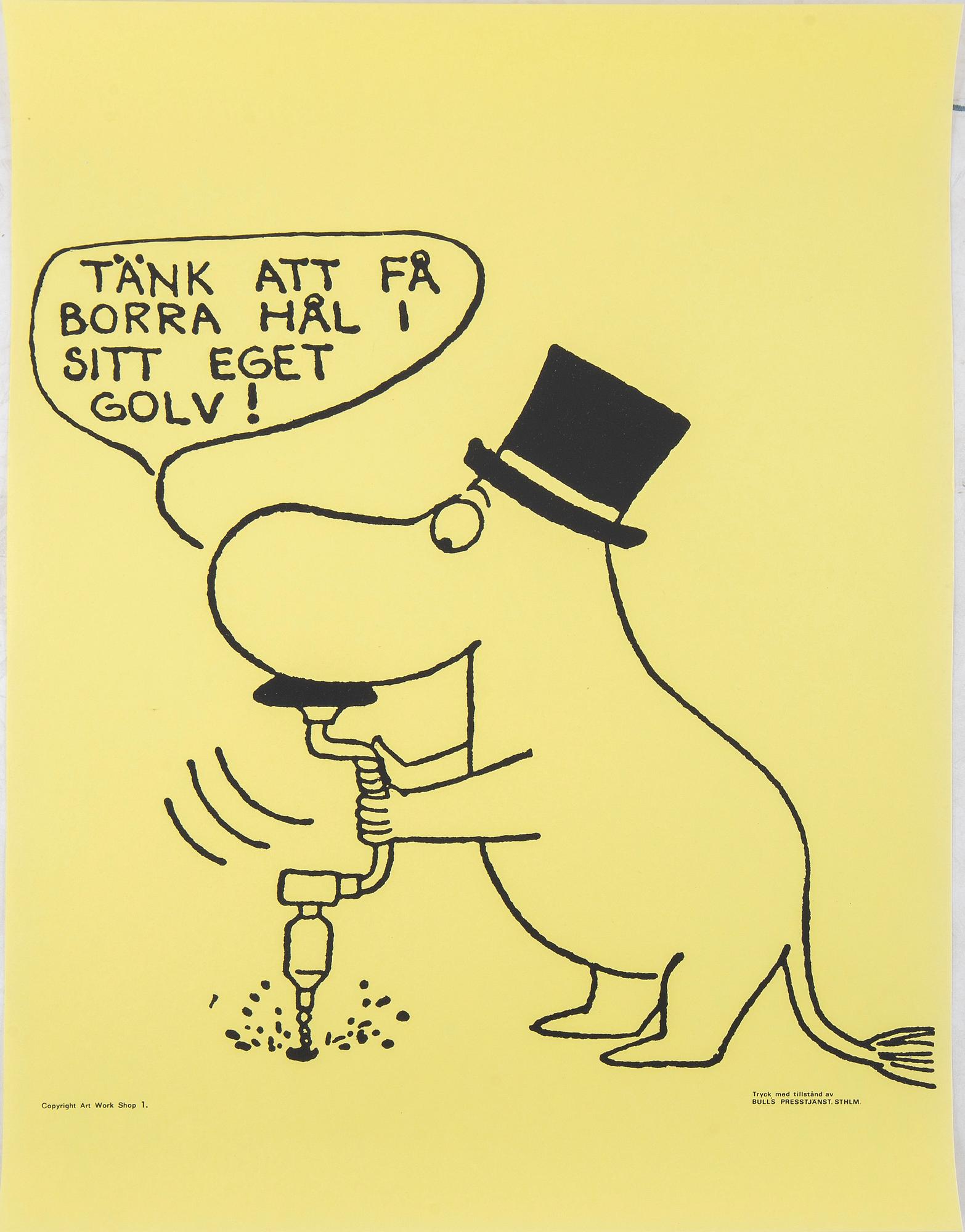 Tove Jansson, affischer, 6 st, Bull's Presstjänst, Art Work Shop, 1960-tal.