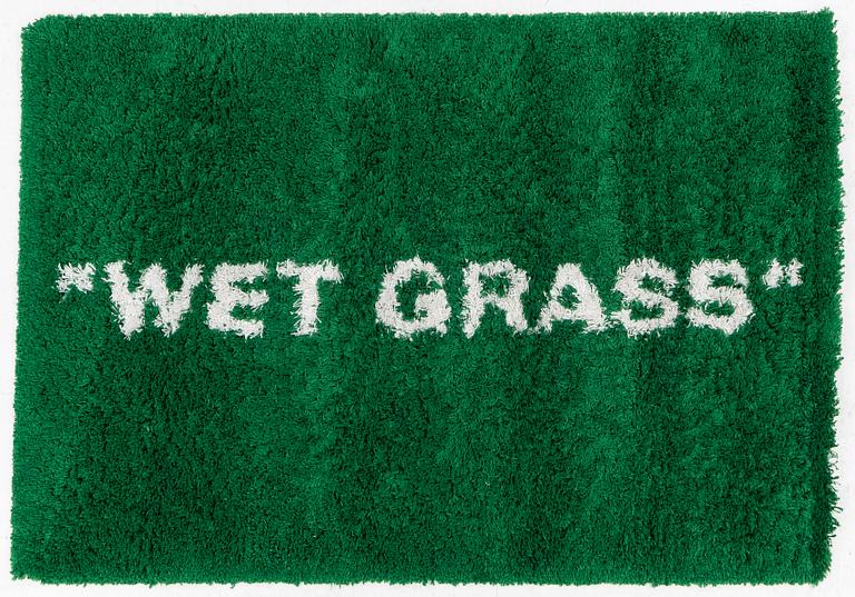 Virgil Abloh, matta, "Wet Grass", Ikea, ca 195 x 133 cm.