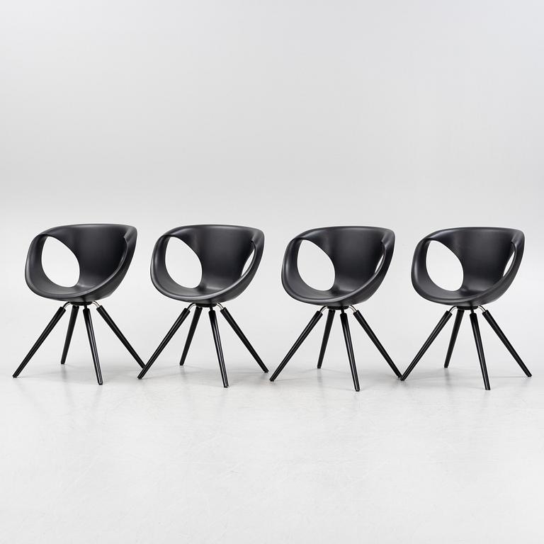 Martin Ballendat, four "Flat Armchair 923" chairs from Tonon, Italy.