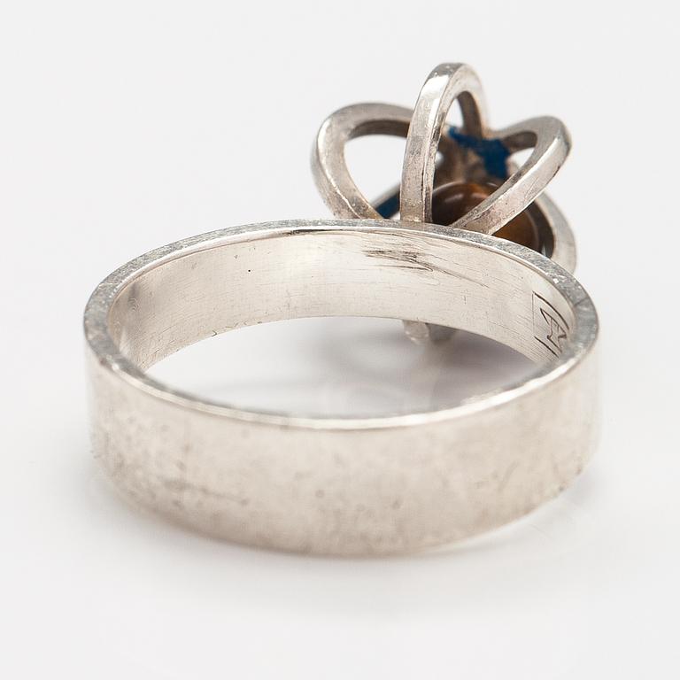 ELIS KAUPPI, RING, silver, tigeröga. Kupittaan kulta, Åbo 1967.