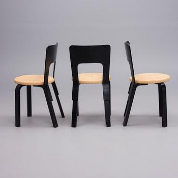 STOLAR, 5 st, modell 66, Alvar Aalto, Artek, 1900-talets mitt.