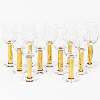 Gunnar Cyrén, 11 wine glasses, "Nobel", Orrefors, Sweden.