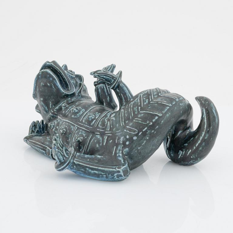 Wilhelm Kåge, a stoneware sculpture of a dragon, Gustavsberg 1940-50s.