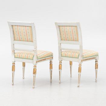 A pair of late Gustavian chairs, Stockholm, late 18th century.