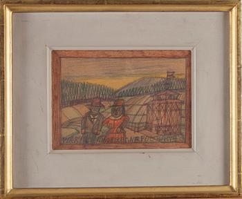 NIKIFOR KRYNICKI, blandteknik, ej signerad.