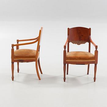 Six Finnish/Russian armchairs from the 19th century.