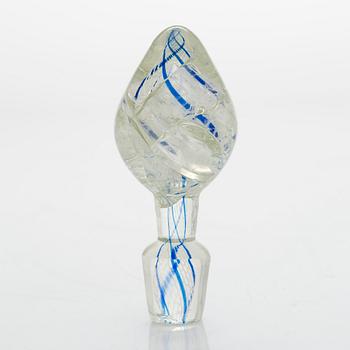 A ca 1860s filigree glass decanter from Nuutajärvi Finland.