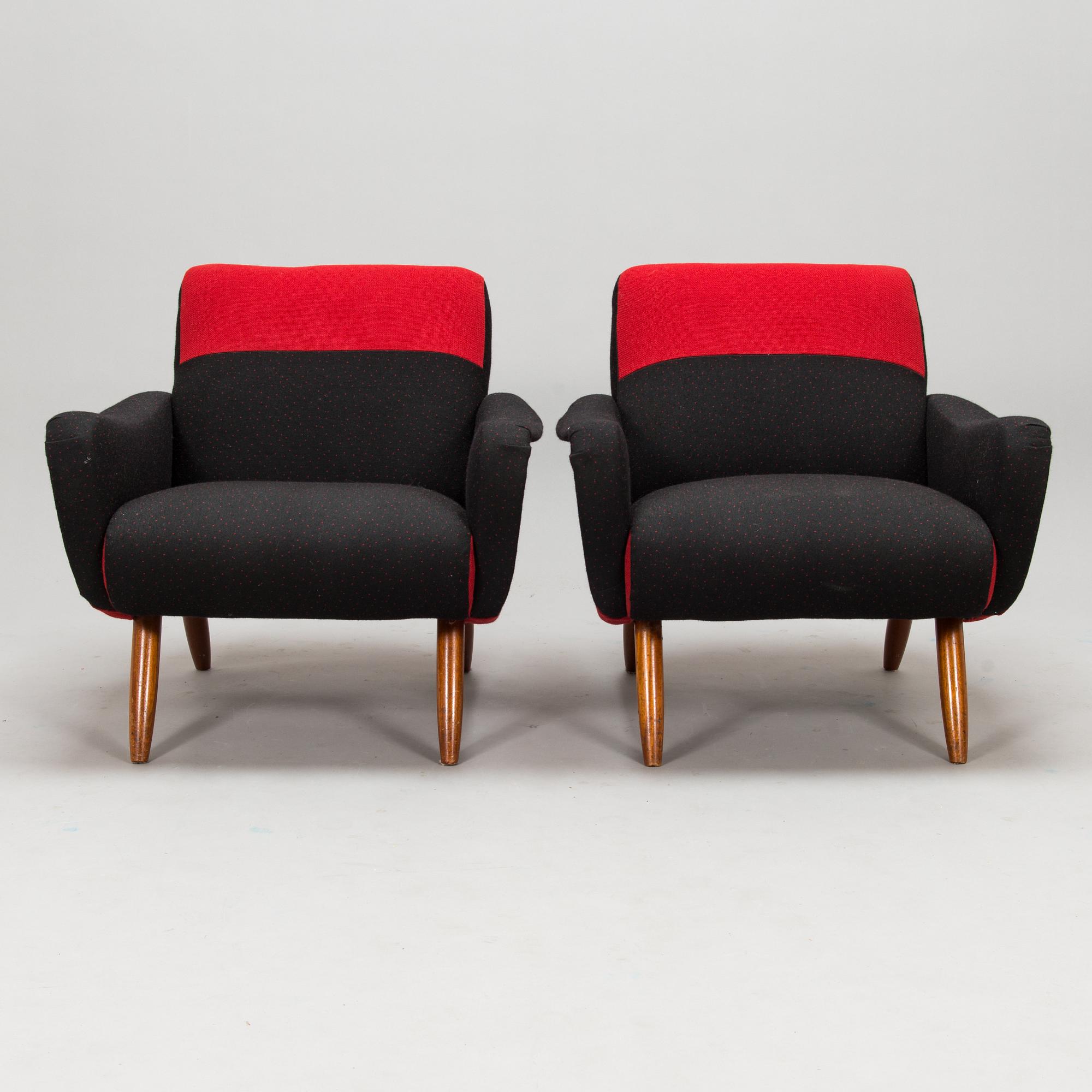 Kurt Hvitsjö, fåtöljer, ett par, modell 461, Isku 1900-talets mitt.