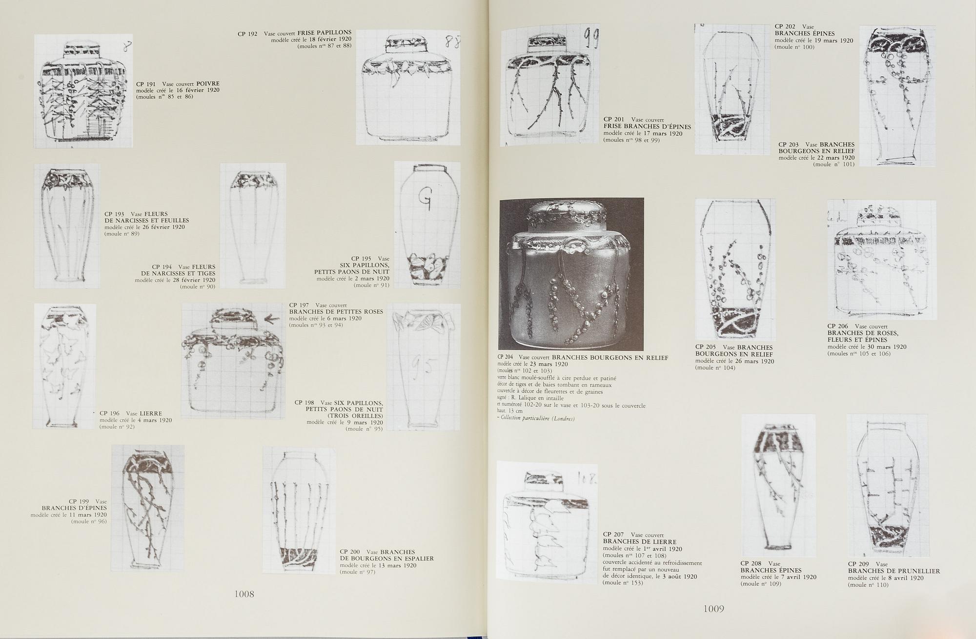 BOK, "René Lalique 1860-1945 maître-verrier analyse de l'oeuvre et catalogue raisonné", Félix Marcilhac, 1994.
