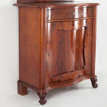 A CUPBOARD AND MIRROR, neo-rococo, second half of the 19th century.
