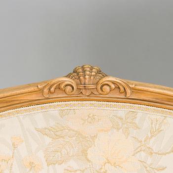 A pair of mid-20th-century French armchairs in Roccoco style.